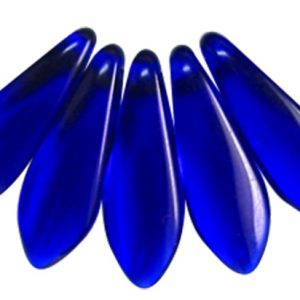 5x16mm Dagger Beads, Cobalt Blue