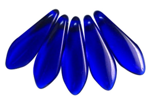 5x16mm Dagger Beads, Cobalt Blue