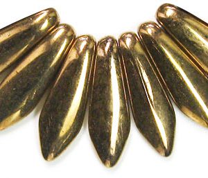 5x16mm Dagger Beads, Metallic Bronze