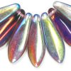 5x16mm Dagger Beads, Amethyst AB