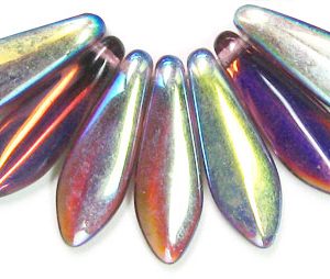 5x16mm Dagger Beads, Amethyst AB