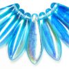 5x16mm Dagger Beads, Aqua Blue AB