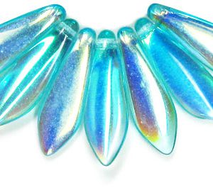 5x16mm Dagger Beads, Teal AB