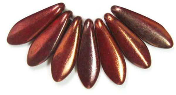5x16mm Dagger Beads, Copper Iris