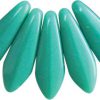 5x16mm Dagger Beads, Opaque Turquoise Green