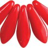 5x16mm Dagger Beads, Opaque Red