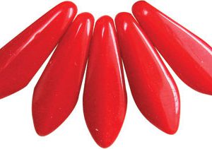 5x16mm Dagger Beads, Opaque Red