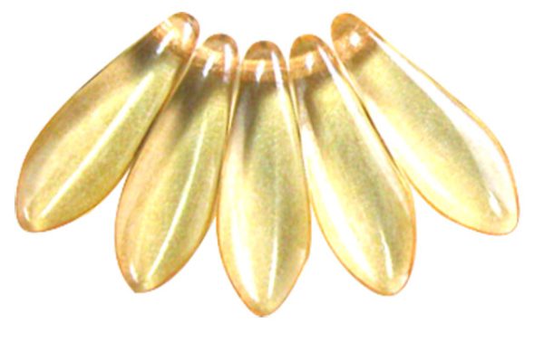 5x16mm Dagger Beads, Gold Luster Champagne