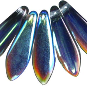 5x16mm Dagger Beads, Montana Blue AB