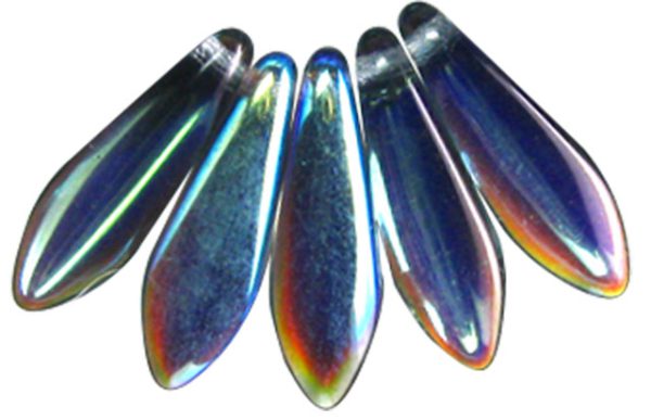 5x16mm Dagger Beads, Montana Blue AB