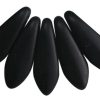5x16mm Dagger Beads, Frosted Black