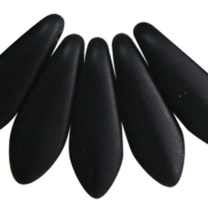 5x16mm Dagger Beads, Frosted Black