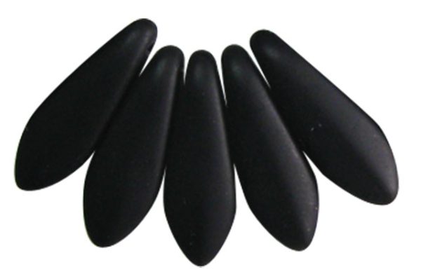 5x16mm Dagger Beads, Frosted Black