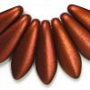 5x16mm Dagger Beads, Dark Copper Supra