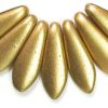 5x16mm Dagger Beads, Light Gold Supra