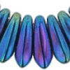3x11mm Small Dagger Beads, Blue Iris