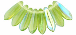 3x11mm Small Dagger Beads, Olivine AB