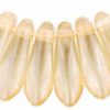 3x11mm Small Dagger Beads, Gold Luster Champagne