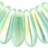3x11mm Small Dagger Beads, Peridot Green AB