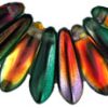 3x11mm Small Dagger Beads, Marea Peacock