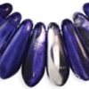 3x11mm Small Dagger Beads, Tanzanite/Silver