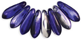 3x11mm Small Dagger Beads, Tanzanite/Silver