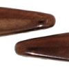 5x16mm Two-Hole Dagger Beads, Metallic Dark Copper