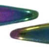 5x16mm Two-Hole Dagger Beads, Blue Iris