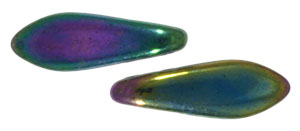 5x16mm Two-Hole Dagger Beads, Blue Iris