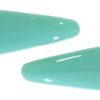 5x16mm Two-Hole Dagger Beads, Opaque Turquoise Green