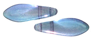 5x16mm Two-Hole Dagger Beads, Amethyst Lumi