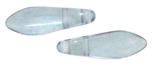 5x16mm Two-Hole Dagger Beads, Sapphire Blue Lumi
