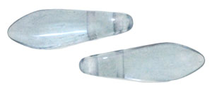 5x16mm Two-Hole Dagger Beads, Sapphire Blue Lumi