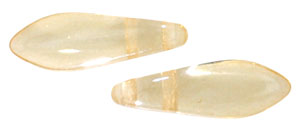 5x16mm Two-Hole Dagger Beads, Champagne Lumi