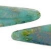 5x16mm Two-Hole Dagger Beads, Gold Luster Turquoise Green