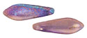 5x16mm Two-Hole Dagger Beads, Gold Luster Opaque Purple