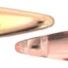 5x16mm Two-Hole Dagger Beads, Crystal half Copper (Apollo)