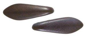 5x16mm Two-Hole Dagger Beads, Frosted Opaque Chocolate Brown Vega