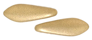 5x16mm Two-Hole Dagger Beads, Metallic Light Gold Supra