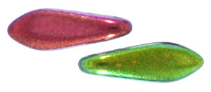 5x16mm Two-Hole Dagger Beads, Metallic Marea Peacock