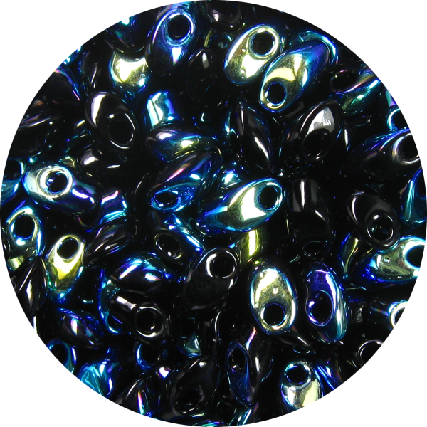 4X7mm Miyuki Magatama Beads Black AB 4555