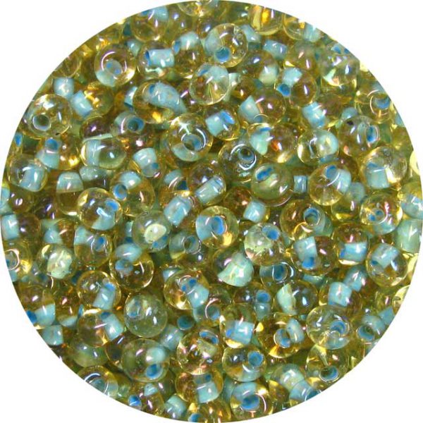 3.4mm  Miyuki Drops Seafoam Green Lined Topaz AB 374J