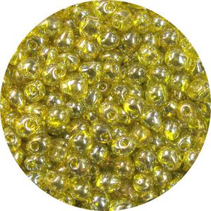 3.4mm  Miyuki Drops Gold Luster Olivine 318J