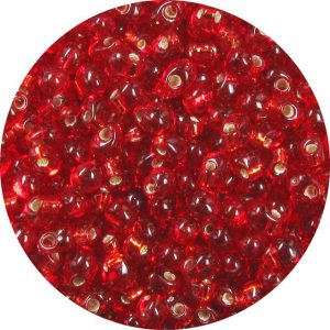 3.4mm  Miyuki Drops Silver Lined Ruby Red 11