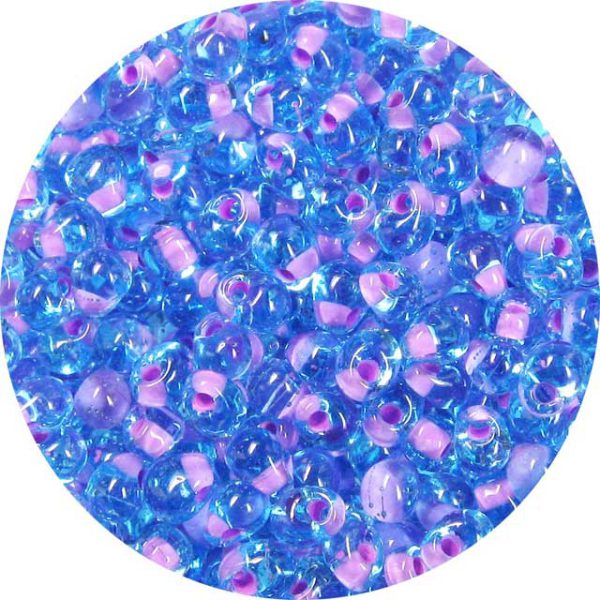 3.4mm  Miyuki Drops Orchid Lined Aqua Blue 397L