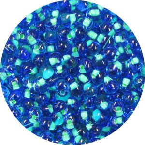 3.4mm  Miyuki Drops Lime Green Lined Capri Blue 397F