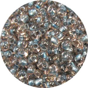 3.4mm  Miyuki Drops Metallic Powder Blue Lined Rosaline 377E