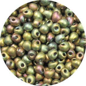 3.4mm  Miyuki Drops Matte Metallic Rosy Olive AB F463K