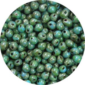 3.4mm  Miyuki Drops Turquoise Green Picasso 4514