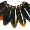 x16mm Dagger Beads, Brown and Black Zebra